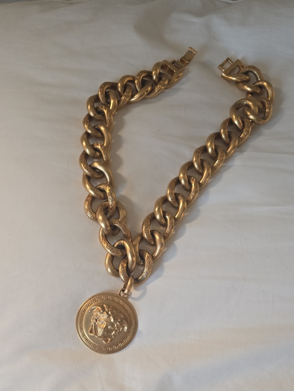 Versace Gold Medallion Chunky Chain Necklace